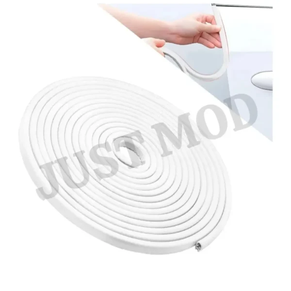 White Car Door Edge Rubber Seal – Premium 5M Noise Insulation Strip for Window, Trunk, Hood & Pet Protection | JUSTMOD