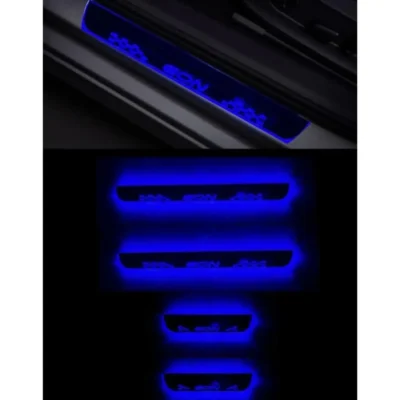 Just Mod EON LED Sill Plate – Premium Chrome Finish Scuff Plate Set of 4 (Blue Light)