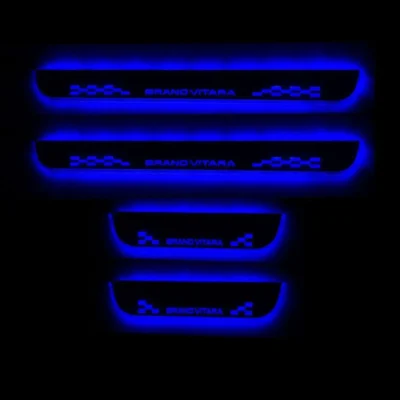 Just Mod Grand Vitara LED Sill Plate – Premium Chrome Finish Scuff Plate Set of 4 (Blue Light)