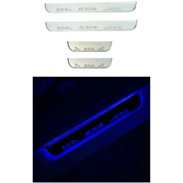 Just Mod Suzuki SX4 LED Sill Plate – Premium Chrome Finish Scuff Plate Set of 4 (Blue Light)