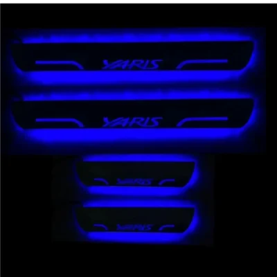 Just Mod Yaris LED Sill Plate – Premium Chrome Finish Scuff Plate Set of 4 (Blue Light)