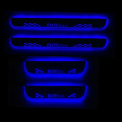 Just Mod Elite i20 LED Sill Plate – Premium Chrome Finish Scuff Plate Set of 4 (Blue Light)