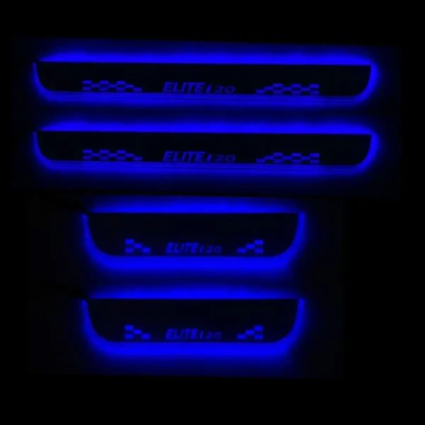 Just Mod Elite i20 LED Sill Plate – Premium Chrome Finish Scuff Plate Set of 4 (Blue Light)