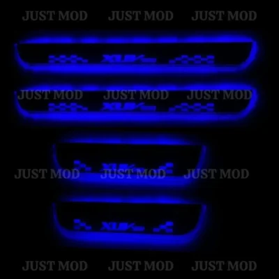 Just Mod XUV500 LED Sill Plate – Premium Chrome Finish Scuff Plate Set of 4 (Blue Light)