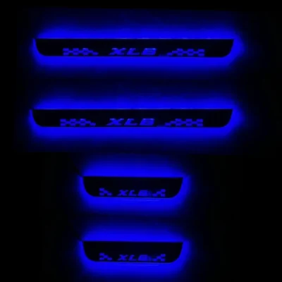 Just Mod XL6 LED Sill Plate – Premium Chrome Finish Scuff Plate Set of 4 (Blue Light)