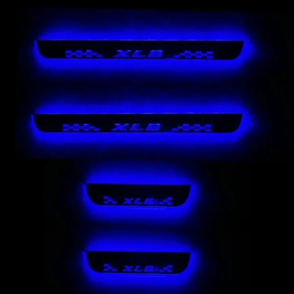 Just Mod XL6 LED Sill Plate – Premium Chrome Finish Scuff Plate Set of 4 (Blue Light)