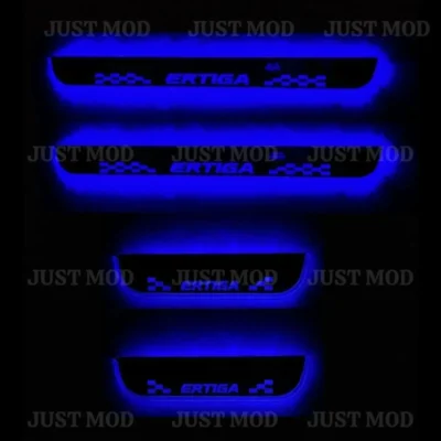 Just Mod Ertiga LED Sill Plate – Premium Chrome Finish Scuff Plate Set of 4 (Blue Light)