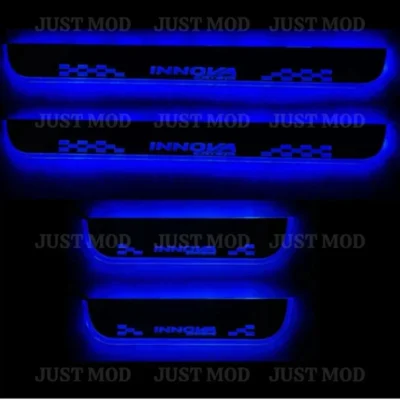 Just Mod Innova LED Sill Plate – Premium Chrome Finish Scuff Plate Set of 4 (Blue Light)