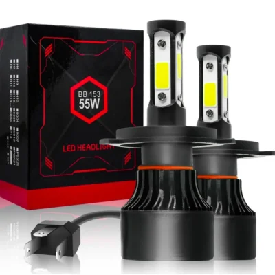 55W H4 Car Headlight Bulbs – Super Bright 6000K Pure White Lighting Pack