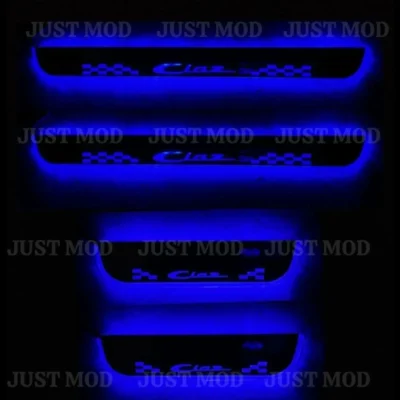 Just Mod Ciaz LED Sill Plate – Premium Chrome Finish Scuff Plate Set of 4 (Blue Light)