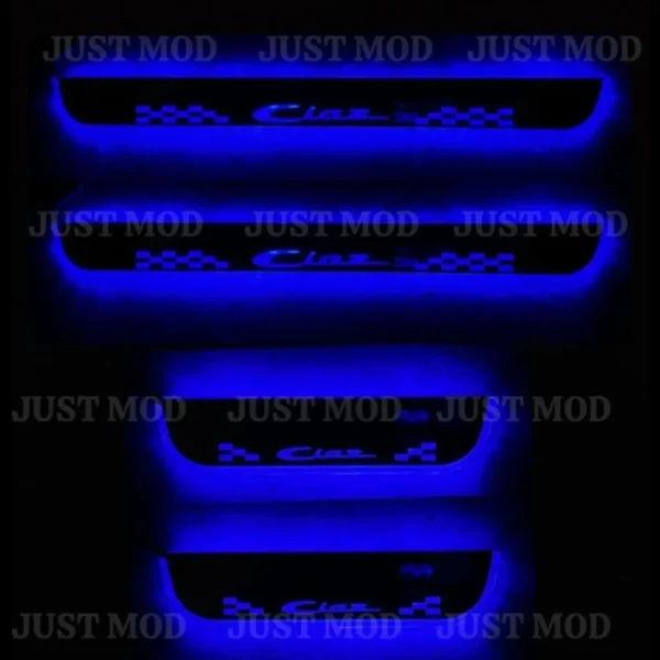 Just Mod Ciaz LED Sill Plate – Premium Chrome Finish Scuff Plate Set of 4 (Blue Light)