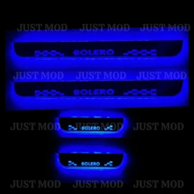 Just Mod Bolero LED Sill Plate – Premium Chrome Finish Scuff Plate Set of 4 (Blue Light)