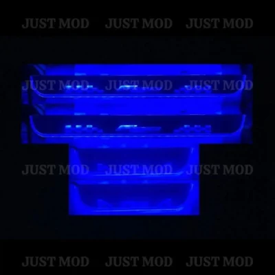Just Mod Figo LED Sill Plate – Premium Chrome Finish Scuff Plate Set of 4 (Blue Light)