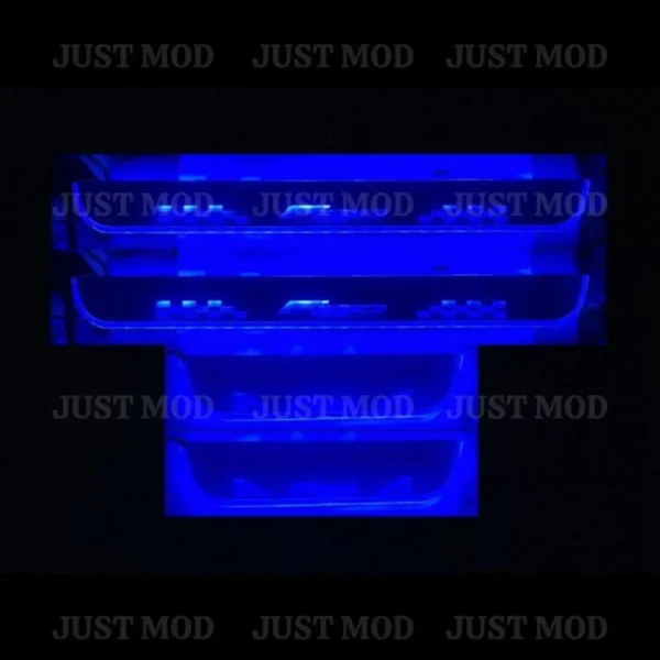Just Mod Figo LED Sill Plate – Premium Chrome Finish Scuff Plate Set of 4 (Blue Light)