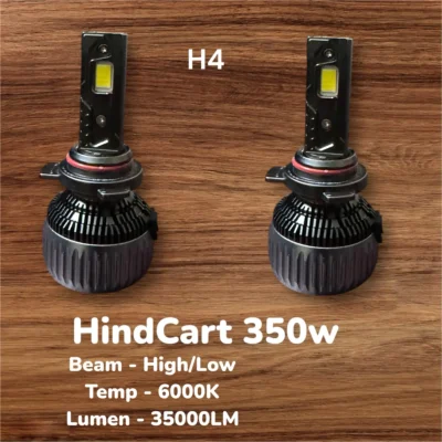 Hindcart 350W H4 LED Headlight Bulbs – Ultra Bright 6000K 35000LM Lights (Pack of 2)