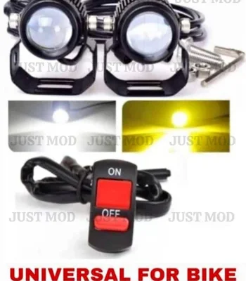 Mini Drive Fog Light Projector – Premium White/Yellow Dual Colour LED Spotlight