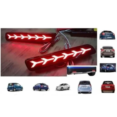 JUST MOD Maruti Suzuki Rear Bumper LED Reflector – Premium Waterproof Red Light for Cars (Back Reflector)