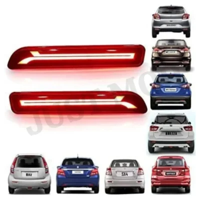 JUST MOD Maruti Suzuki Reflector Light – Premium Type B Waterproof LED with Running Indicator (Red)