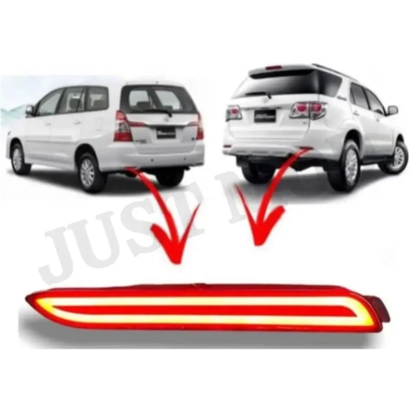 JUST MOD Matrix Reflector Light – Premium Type E LED Reflector with Indicator for Innova, Fortuner & Camry (Red)