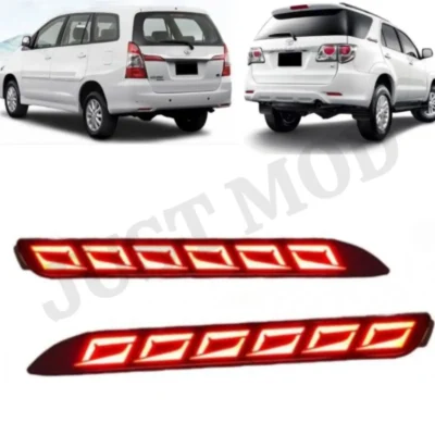 JUST MOD Matrix Reflector Light – Premium Type C LED Reflector with Indicator for Innova, Fortuner & Camry (Red)