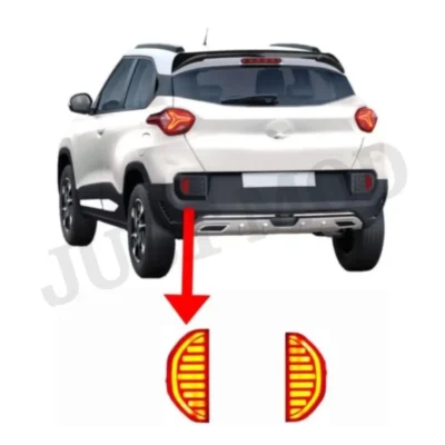 JUST MOD Tata Punch Matrix Reflector Light – Premium LED Type C with Scan Running Indicator (2021 Model, Red)