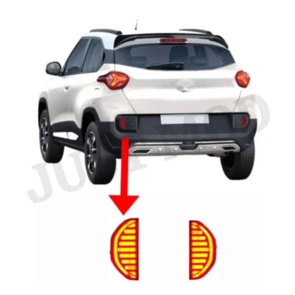 JUST MOD Tata Punch Matrix Reflector Light – Premium LED Type C with Scan Running Indicator (2021 Model, Red)