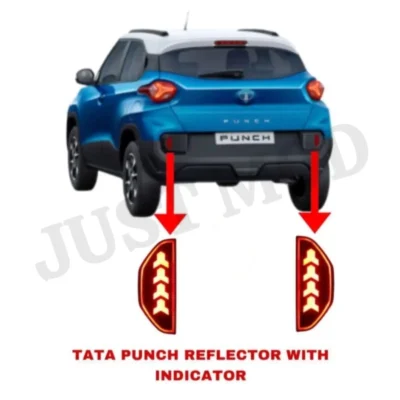 JUST MOD Tata Punch Matrix Reflector Light – Premium LED Type L1 with Scan Running Indicator (2021 Model, Red)