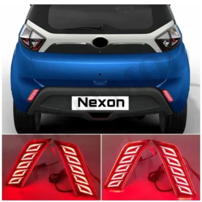 JUST MOD Nexon Matrix Reflector Light – Premium LED Type B with Running Indicator Compatible with Tata Nexon 2017 (2 Pcs)