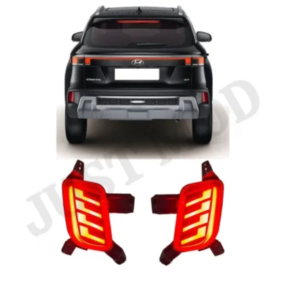 JUST MOD Creta Matrix Reflector Light – Premium LED Type A with Scan Running Indicator (2024+ Model, Red)