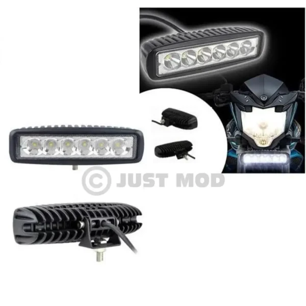 6 LED White Fog Lamp Light Universal for Bike & Car 10Watt | Pack of 2 | JUSTMOD