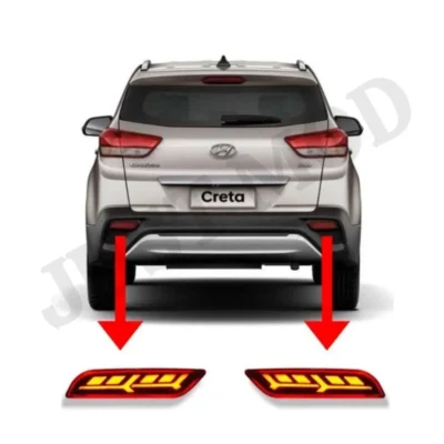 JUST MOD Creta LED Reflector Light – Premium 2 Function Non-Matrix Type D for Hyundai Creta 2018+ (Red)