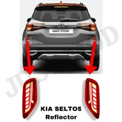 JUST MOD Kia Seltos Matrix Reflector Light – Premium 3 Function LED Type B with Running Indicator (Waterproof, Red)