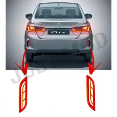 JUST MOD City Matrix Reflector Light – Premium LED Type A with Running Indicator for Honda City 2020+ (Red)