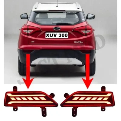 JUST MOD XUV 300 Matrix Reflector Light – Premium LED Type B with Running Indicator (Waterproof, Red)