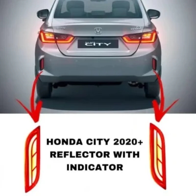Just Mod Honda City Matrix Reflector Light – Premium 2020 LED with Running Indicator (Pack of 2, Red)