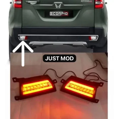 Scorpio N LED Rear Reflector Light – Premium 2023 Rear Bumper Reflector with Indicator & Reverse Light