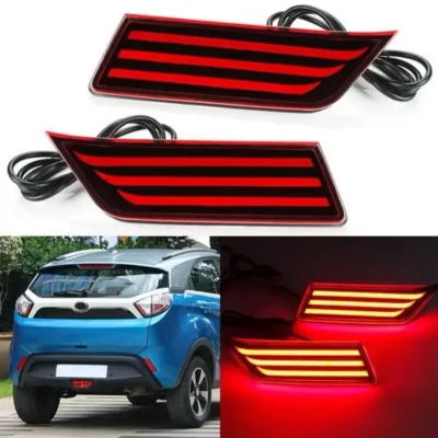 JUST MOD Nexon Matrix Reflector Light – Premium Type B LED with Running Indicator (Compatible with Tata Nexon 2017, 2Pcs.)