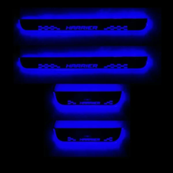 Just Mod Harrier LED Sill Plate – Premium Chrome Finish Scuff Plate Set of 4 (Blue Light)