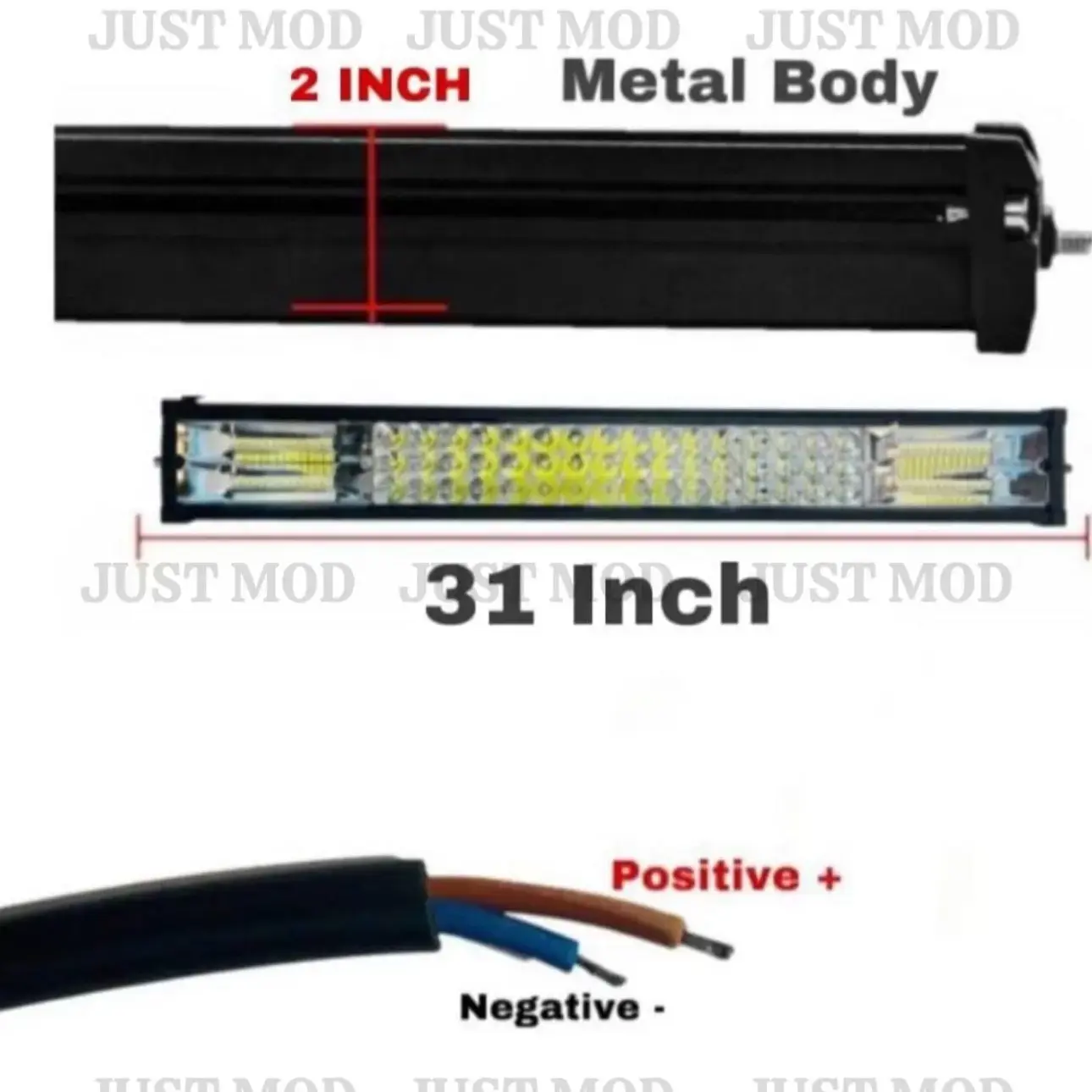 JUST MOD 132 LED White 31 Inch Mercury Night Fog Lamp Light 120 Watt Universal for Car | Waterproof | 1 Pc | JUST - Image 4