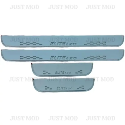 Just Mod Elite i20 LED Sill Plate – Premium Chrome Finish Scuff Plate Set of 4 (Blue Light)