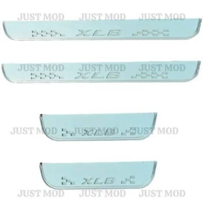 Just Mod XL6 LED Sill Plate – Premium Chrome Finish Scuff Plate Set of 4 (Blue Light)