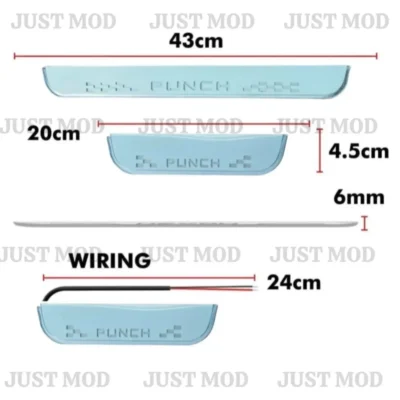 Just Mod Tata Punch LED Sill Plate – Premium Chrome Finish Scuff Plate Set of 4 (Blue Light)