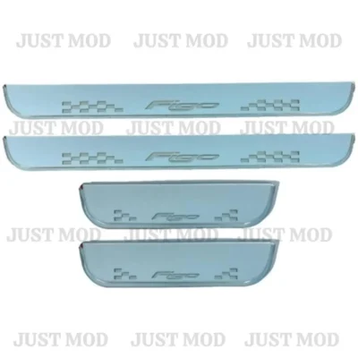 Just Mod Figo LED Sill Plate – Premium Chrome Finish Scuff Plate Set of 4 (Blue Light)