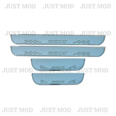 Just Mod Eeco LED Sill Plate – Premium Chrome Finish Scuff Plate Set of 4 (Blue Light)