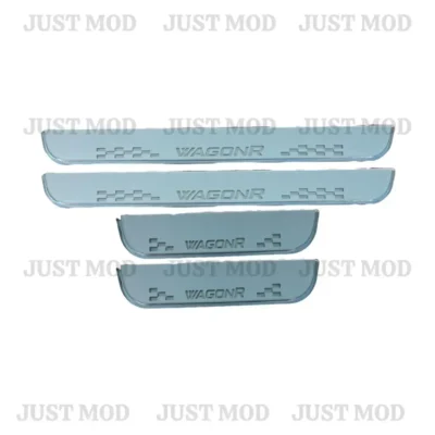 Just Mod Wagon R LED Sill Plate – Premium Chrome Finish Scuff Plate Set of 4 (Blue Light)