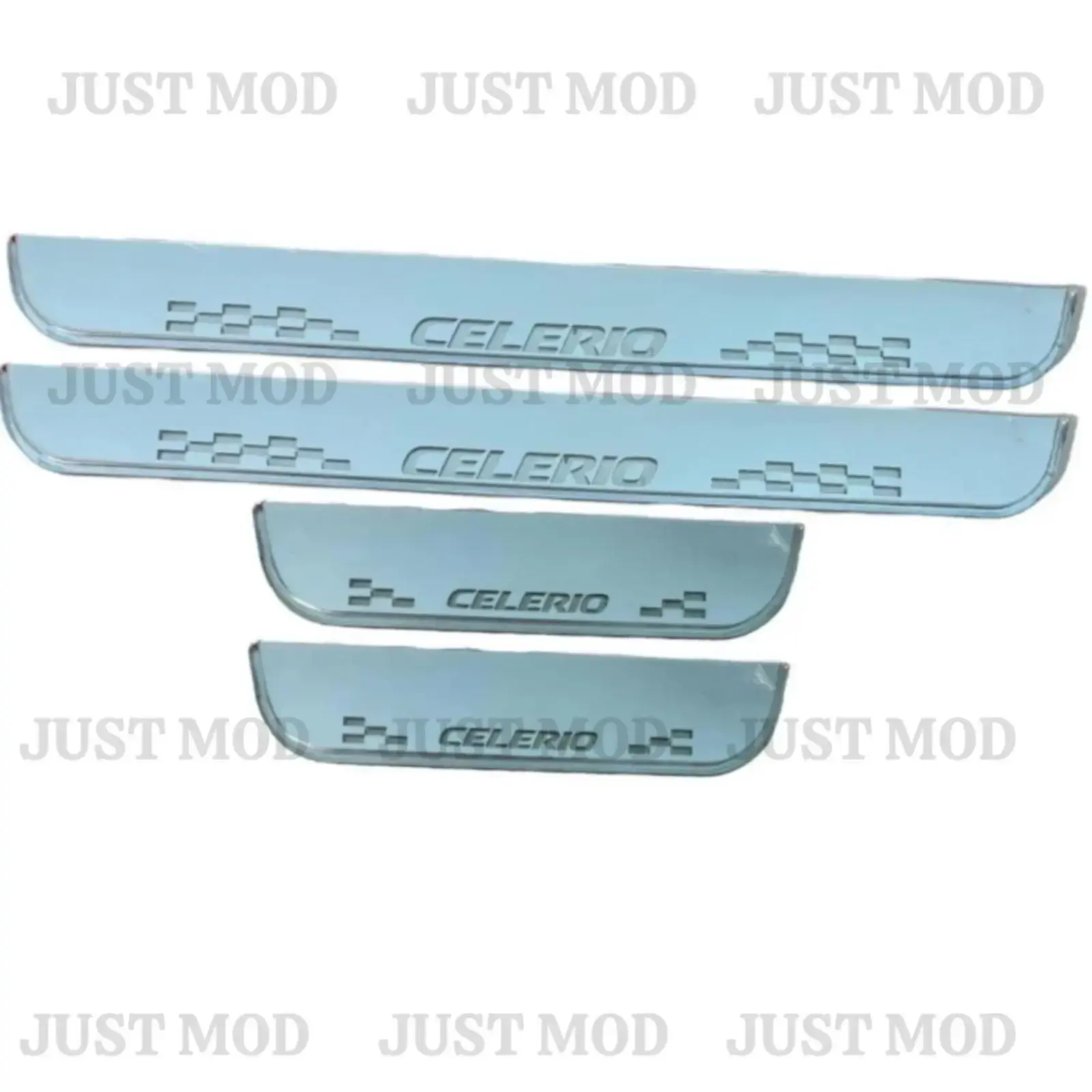 Just Mod Celerio LED Sill Plate – Premium Chrome Finish Scuff Plate Set of 4 (Blue Light) - Image 4