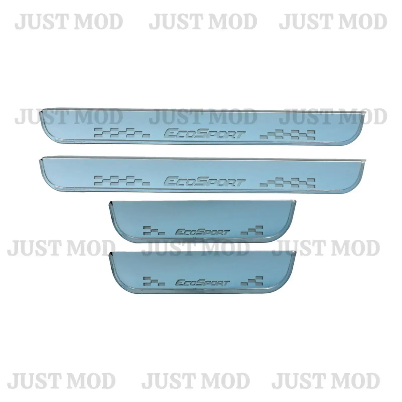 Just Mod EcoSport LED Sill Plate – Premium Chrome Finish Scuff Plate Set of 4 (Blue Light) - Image 4