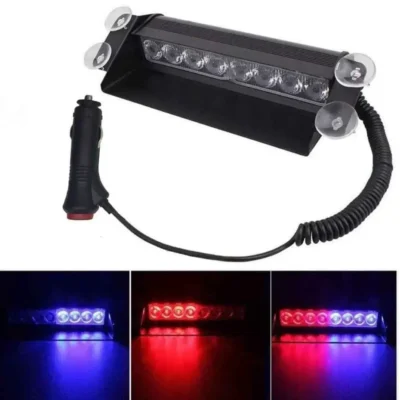 Red Blue 8 LED Police Emergency Light – Premium Multi-Mode USB Flasher (1 Piece)