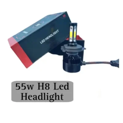 55W H8 LED Headlight Bulb – Ultra Bright 6500K White Xenon Light (Set of 2)