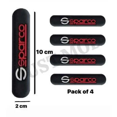 Sparco Rubber Door Guards – Premium Flexible Black Door Protectors (4 Pcs)
